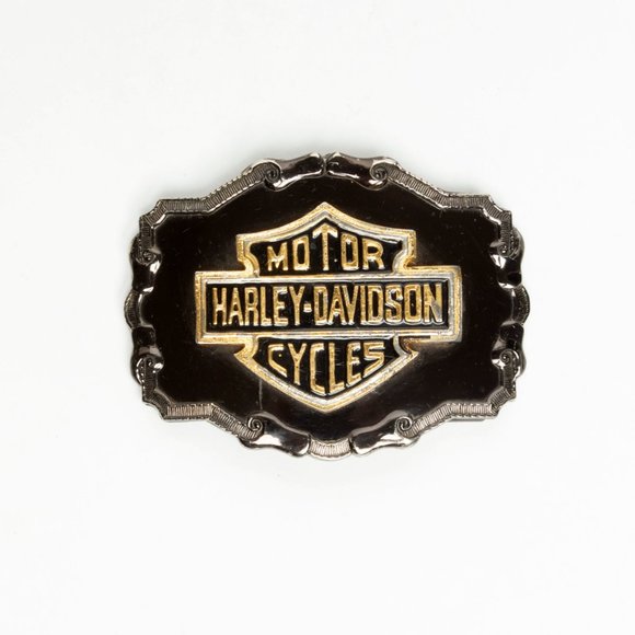Rare Vtg Harley Davidson 70's Black Buckle - Picture 2 of 4